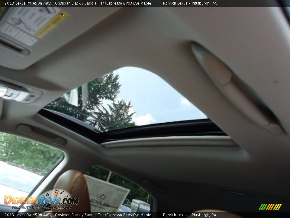 2013 Lexus RX 450h AWD Obsidian Black / Saddle Tan/Espresso Birds Eye Maple Photo #14