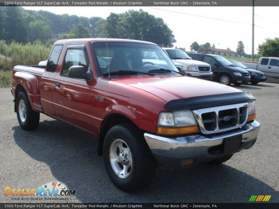 2000 Ford Ranger XLT SuperCab 4x4 Toreador Red Metallic / Medium Graphite Photo #1