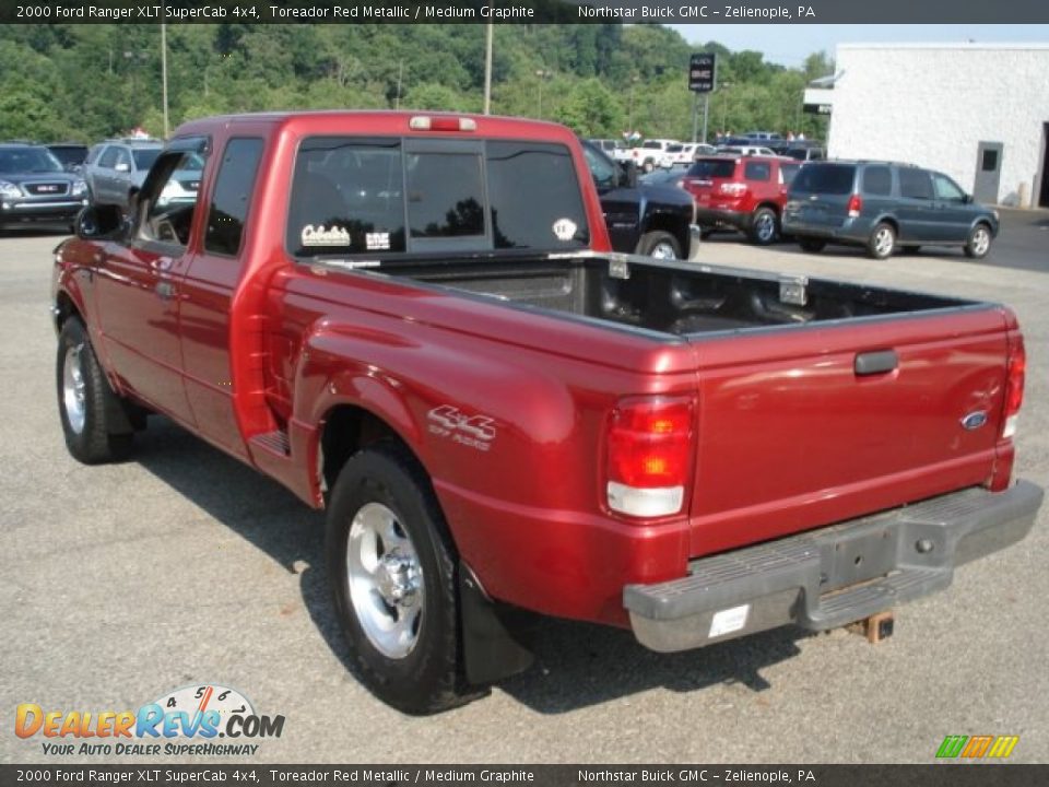2000 Ford Ranger XLT SuperCab 4x4 Toreador Red Metallic / Medium Graphite Photo #4