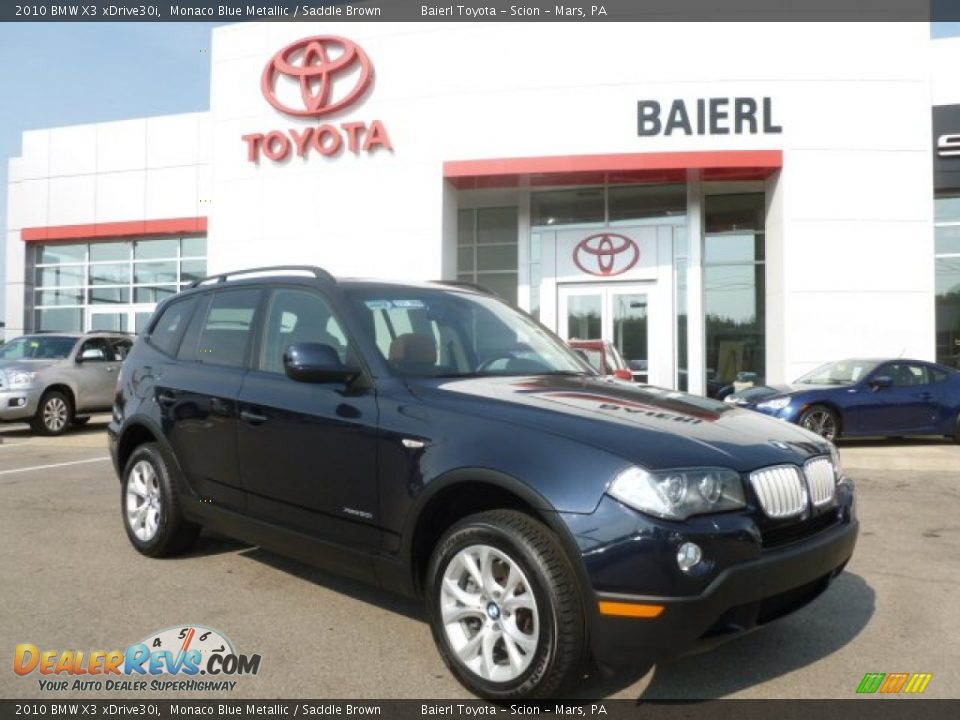 2010 BMW X3 xDrive30i Monaco Blue Metallic / Saddle Brown Photo #1