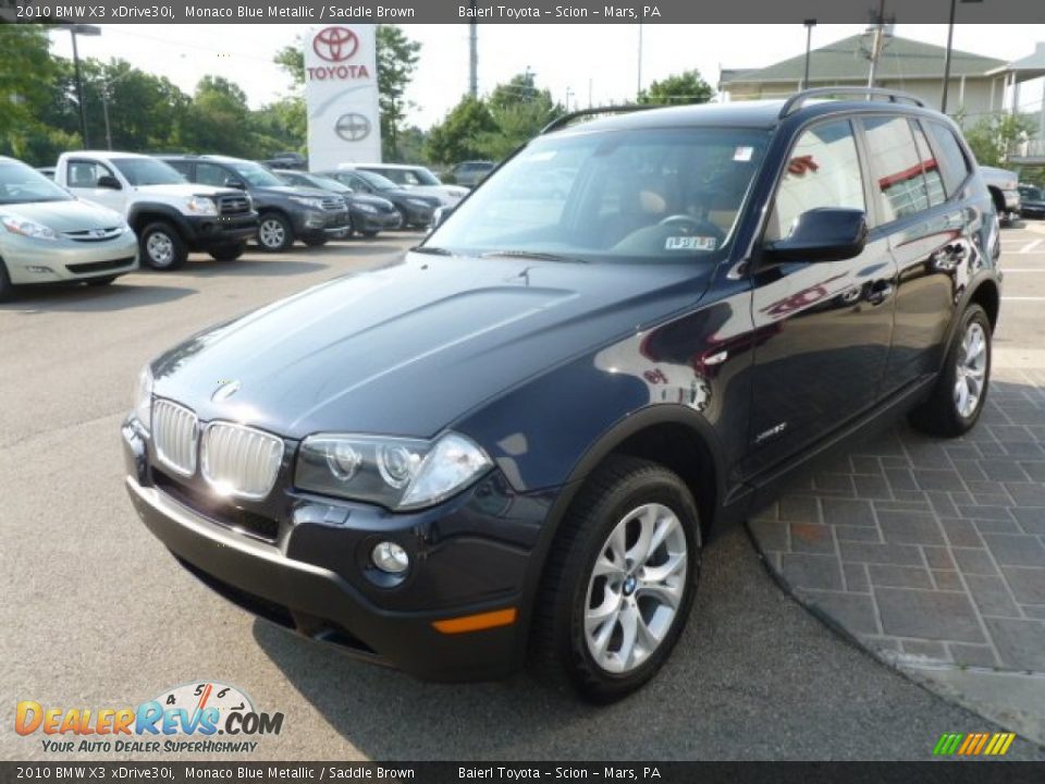 2010 BMW X3 xDrive30i Monaco Blue Metallic / Saddle Brown Photo #3
