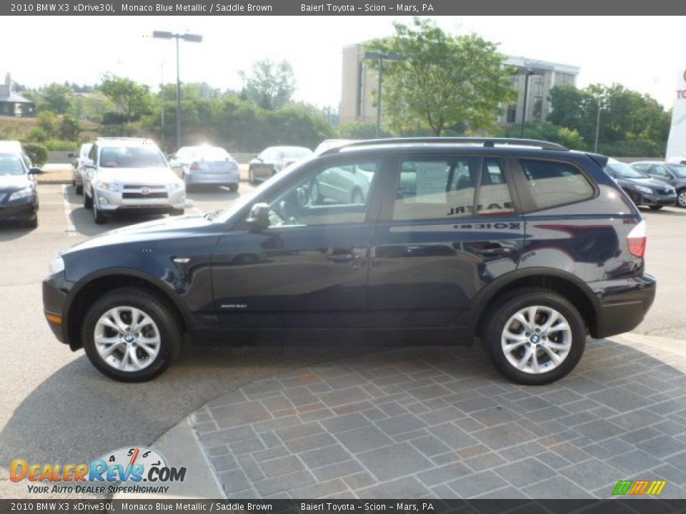 2010 BMW X3 xDrive30i Monaco Blue Metallic / Saddle Brown Photo #4