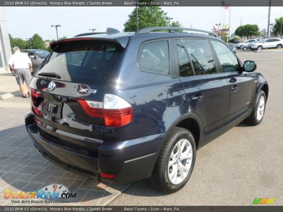 2010 BMW X3 xDrive30i Monaco Blue Metallic / Saddle Brown Photo #7