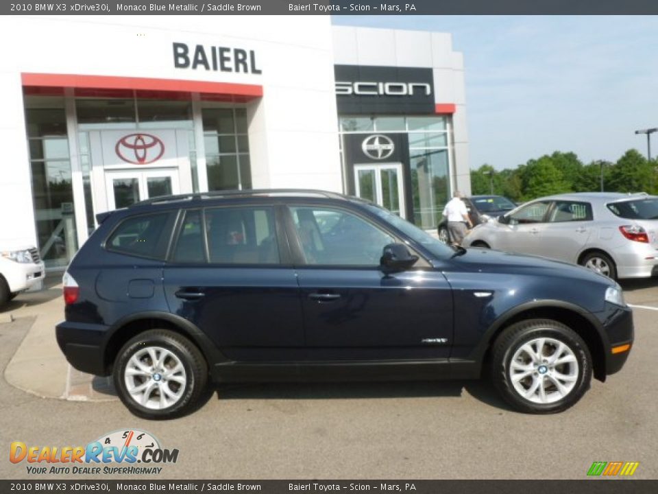 2010 BMW X3 xDrive30i Monaco Blue Metallic / Saddle Brown Photo #8