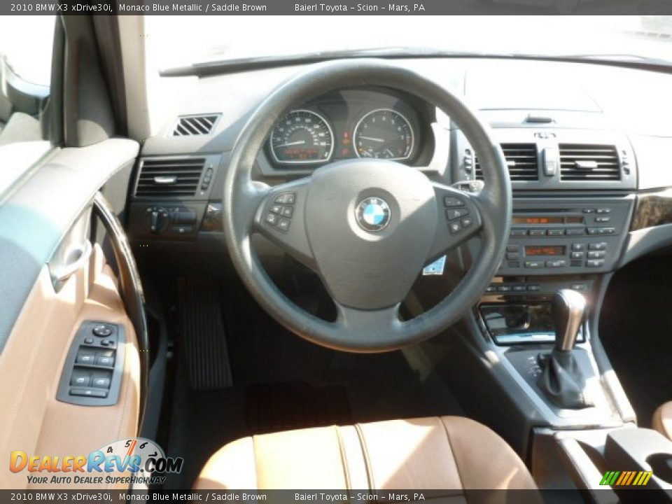 2010 BMW X3 xDrive30i Monaco Blue Metallic / Saddle Brown Photo #15