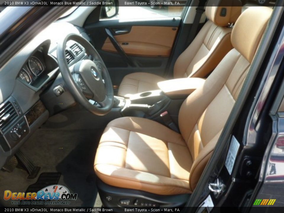 2010 BMW X3 xDrive30i Monaco Blue Metallic / Saddle Brown Photo #16