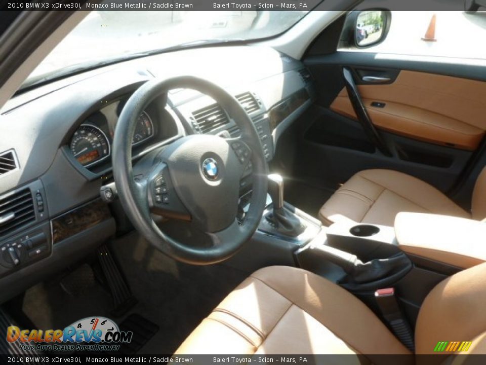 2010 BMW X3 xDrive30i Monaco Blue Metallic / Saddle Brown Photo #17