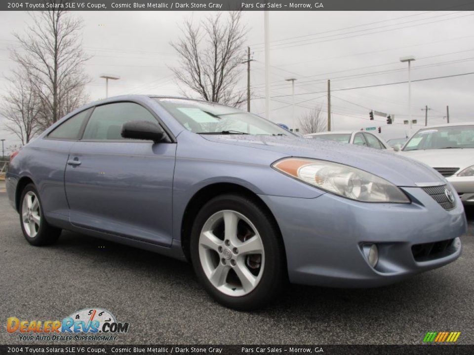 2004 Toyota Solara SLE V6 Coupe Cosmic Blue Metallic / Dark Stone Gray Photo #4