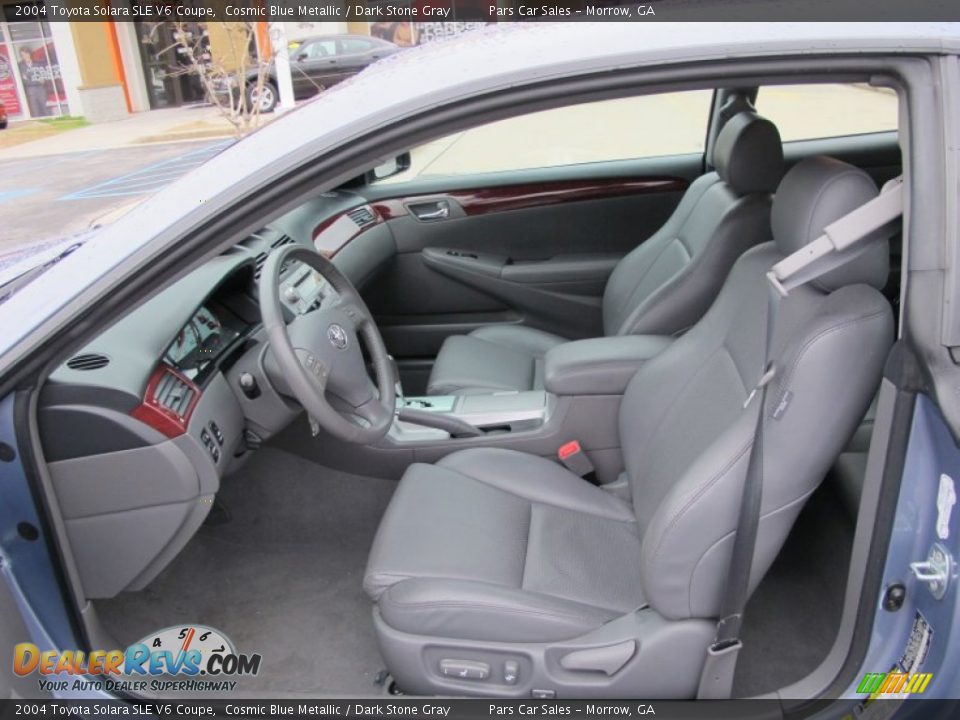 2004 Toyota Solara SLE V6 Coupe Cosmic Blue Metallic / Dark Stone Gray Photo #6
