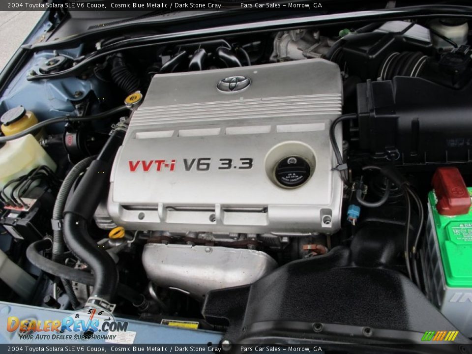 2004 Toyota Solara SLE V6 Coupe Cosmic Blue Metallic / Dark Stone Gray Photo #11