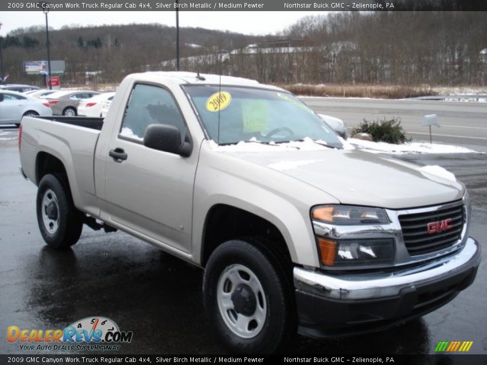 2009 GMC Canyon Work Truck Regular Cab 4x4 Silver Birch Metallic / Medium Pewter Photo #4