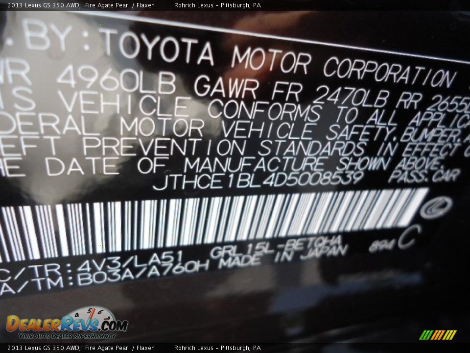 2013 Lexus GS 350 AWD Fire Agate Pearl / Flaxen Photo #16