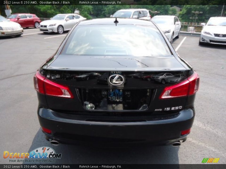2012 Lexus IS 250 AWD Obsidian Black / Black Photo #3
