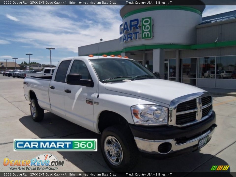 2009 Dodge Ram 2500 SXT Quad Cab 4x4 Bright White / Medium Slate Gray Photo #1