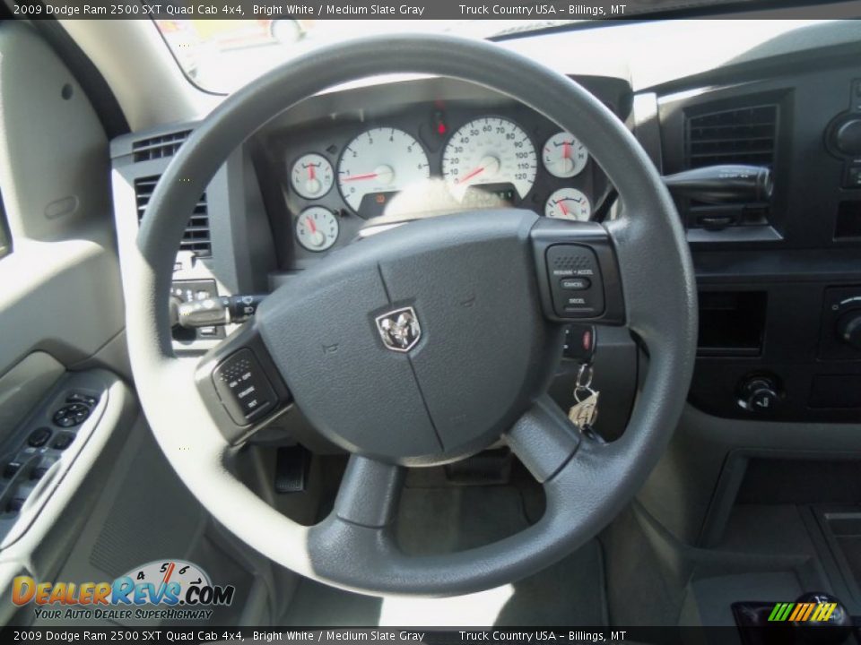 2009 Dodge Ram 2500 SXT Quad Cab 4x4 Bright White / Medium Slate Gray Photo #10