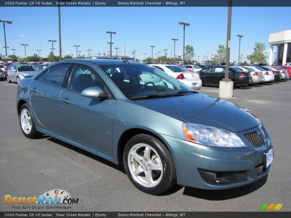 2009 Pontiac G6 V6 Sedan Silver Green Metallic / Ebony Photo #1