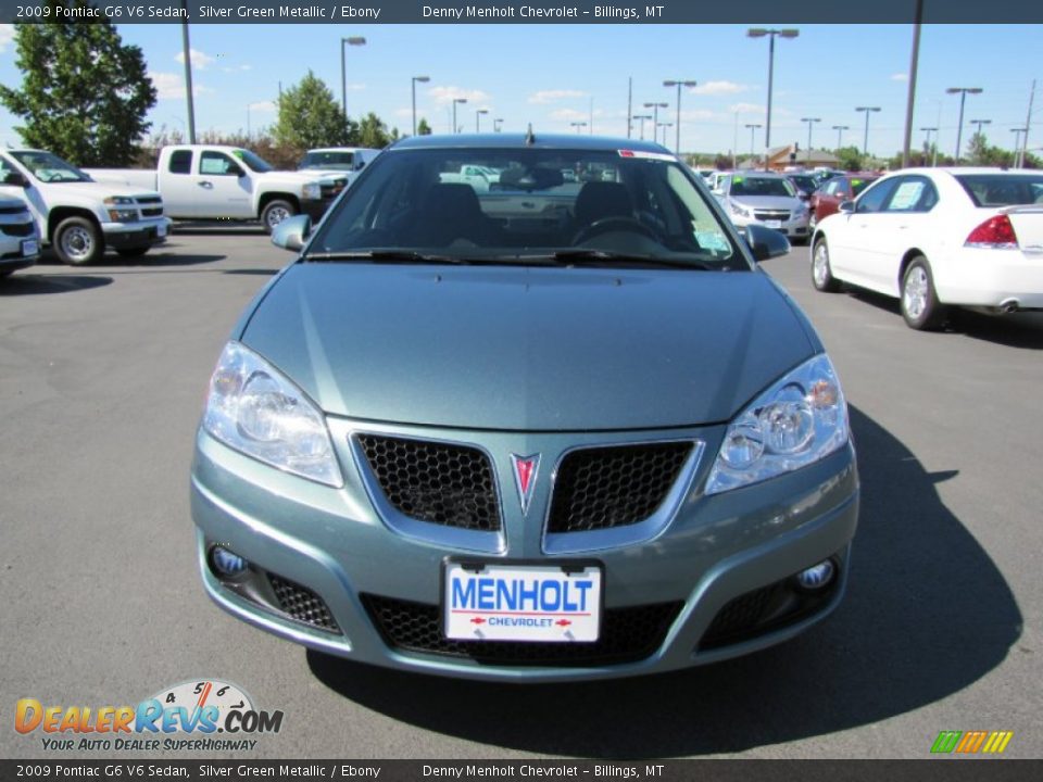 2009 Pontiac G6 V6 Sedan Silver Green Metallic / Ebony Photo #2