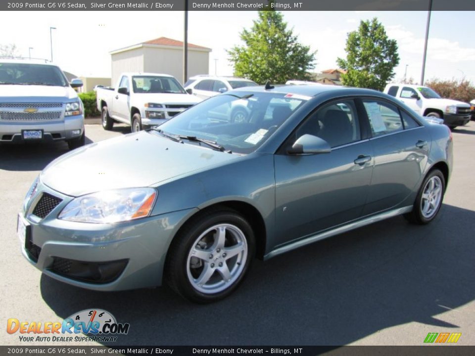 2009 Pontiac G6 V6 Sedan Silver Green Metallic / Ebony Photo #3