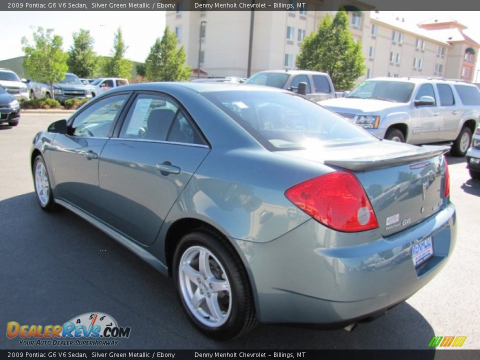 2009 Pontiac G6 V6 Sedan Silver Green Metallic / Ebony Photo #5