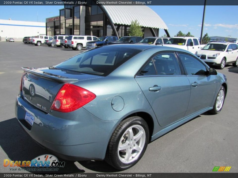 2009 Pontiac G6 V6 Sedan Silver Green Metallic / Ebony Photo #7
