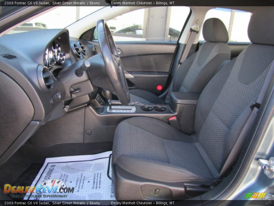 2009 Pontiac G6 V6 Sedan Silver Green Metallic / Ebony Photo #8