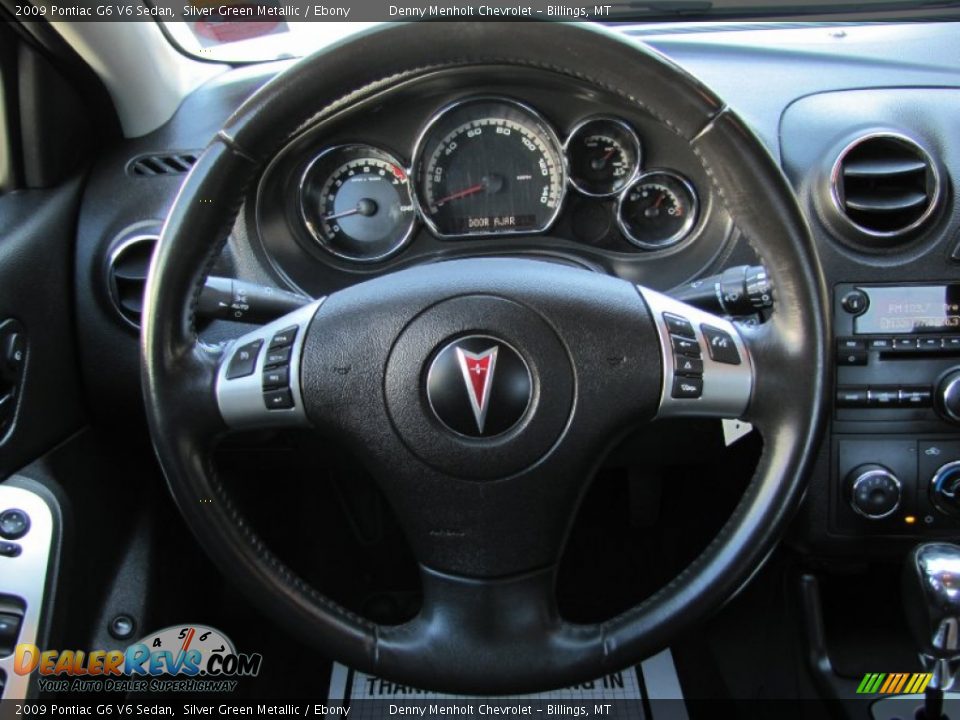 2009 Pontiac G6 V6 Sedan Silver Green Metallic / Ebony Photo #11