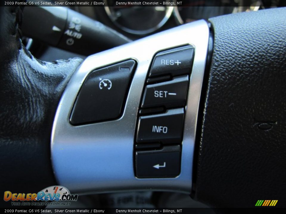 2009 Pontiac G6 V6 Sedan Silver Green Metallic / Ebony Photo #12