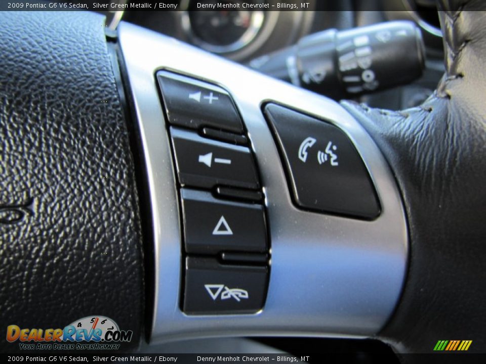 2009 Pontiac G6 V6 Sedan Silver Green Metallic / Ebony Photo #13
