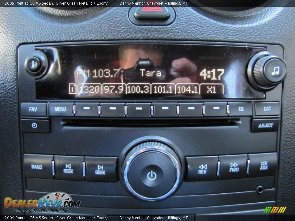 2009 Pontiac G6 V6 Sedan Silver Green Metallic / Ebony Photo #18