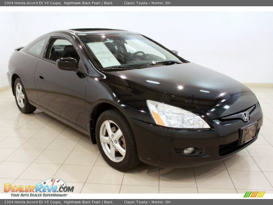 2004 Honda Accord EX V6 Coupe Nighthawk Black Pearl / Black Photo #1