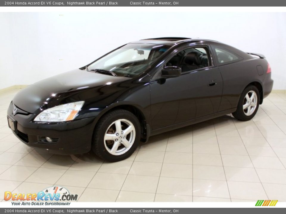 2004 Honda Accord EX V6 Coupe Nighthawk Black Pearl / Black Photo #3