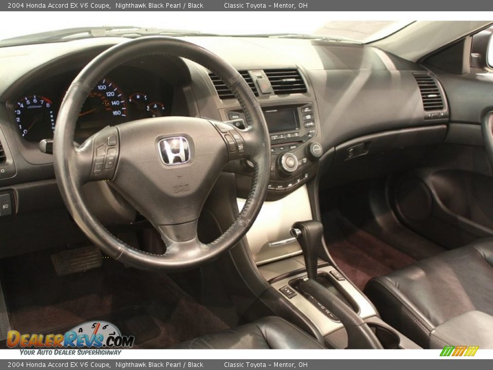 2004 Honda Accord EX V6 Coupe Nighthawk Black Pearl / Black Photo #9