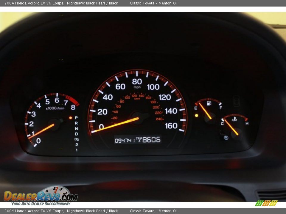2004 Honda Accord EX V6 Coupe Nighthawk Black Pearl / Black Photo #11