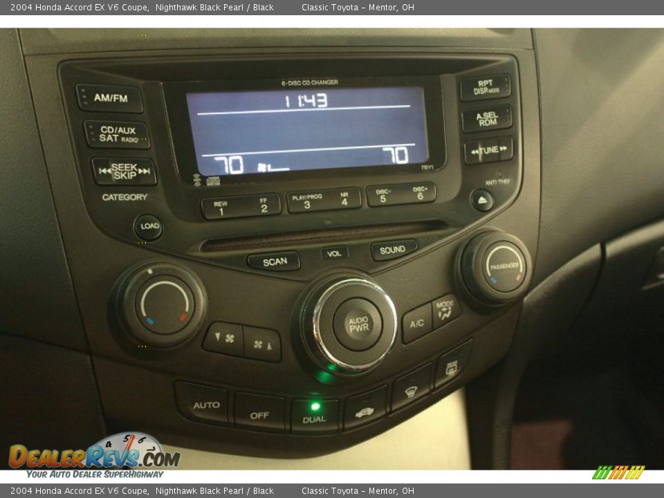 2004 Honda Accord EX V6 Coupe Nighthawk Black Pearl / Black Photo #12