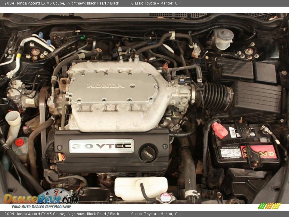2004 Honda Accord EX V6 Coupe Nighthawk Black Pearl / Black Photo #19