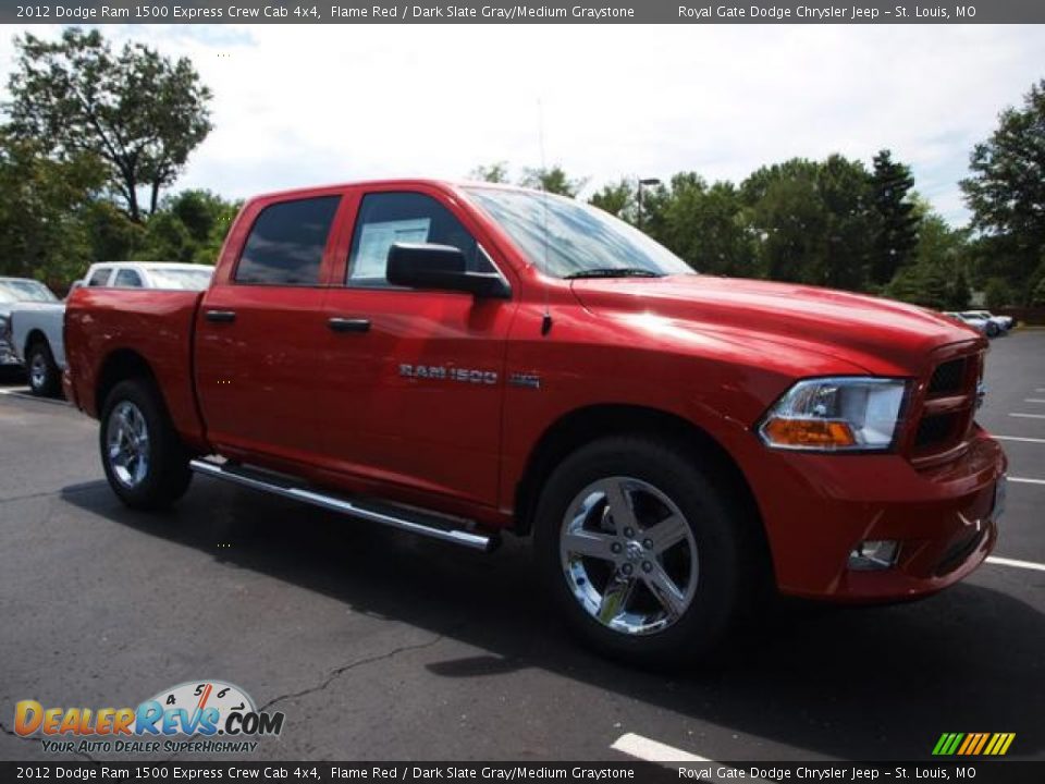 2012 Dodge Ram 1500 Express Crew Cab 4x4 Flame Red / Dark Slate Gray/Medium Graystone Photo #2