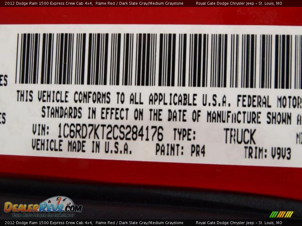 2012 Dodge Ram 1500 Express Crew Cab 4x4 Flame Red / Dark Slate Gray/Medium Graystone Photo #6