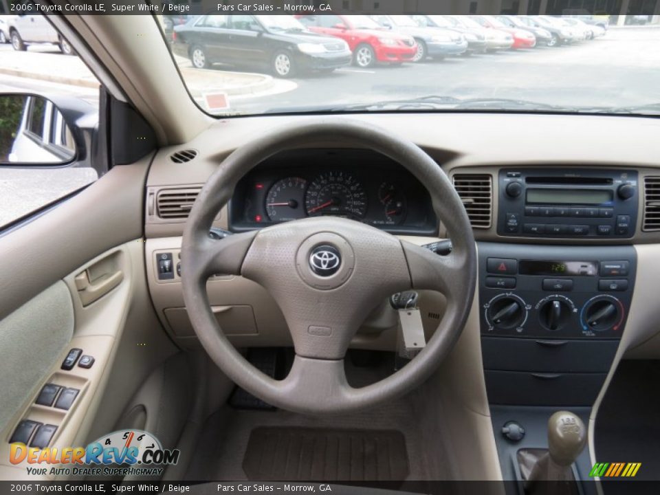 2006 Toyota Corolla LE Super White / Beige Photo #12