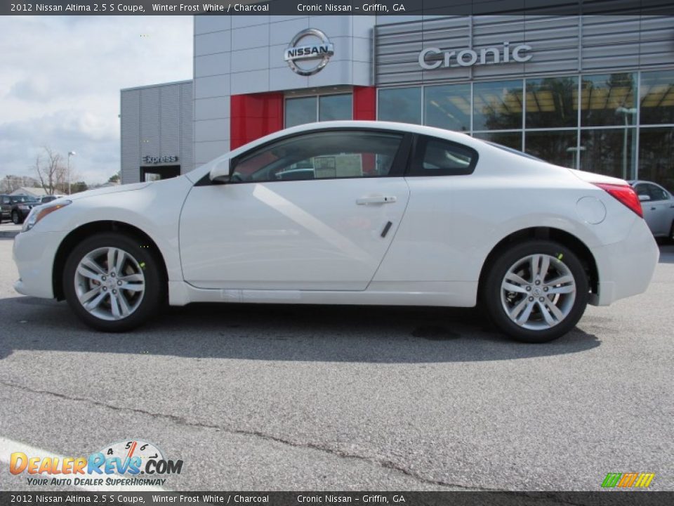 2012 Nissan Altima 2.5 S Coupe Winter Frost White / Charcoal Photo #2
