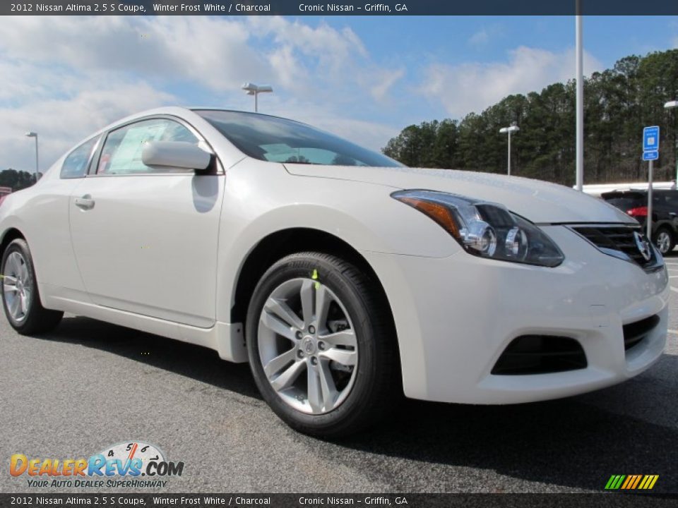 2012 Nissan Altima 2.5 S Coupe Winter Frost White / Charcoal Photo #6