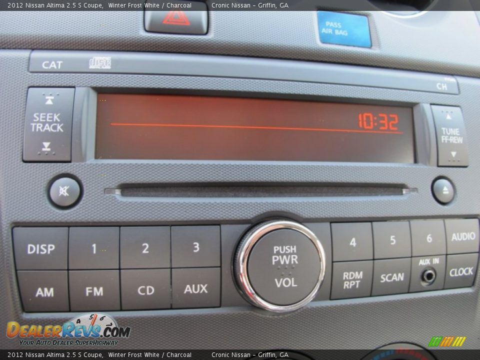2012 Nissan Altima 2.5 S Coupe Winter Frost White / Charcoal Photo #13