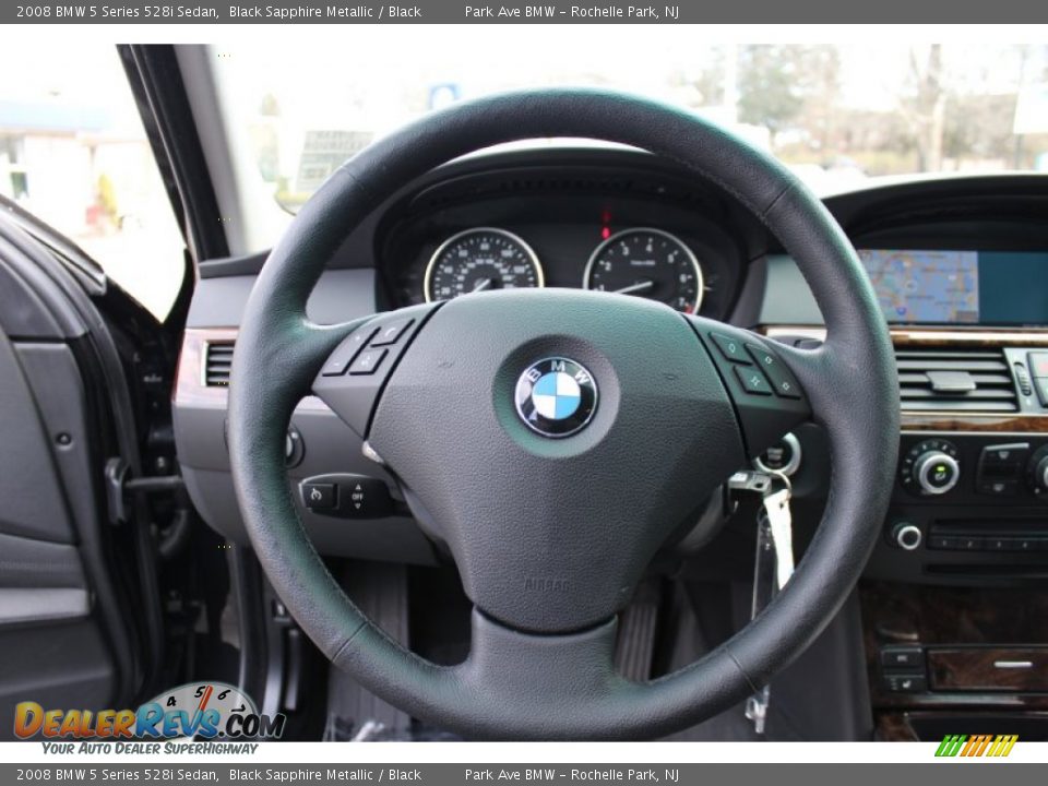 2008 BMW 5 Series 528i Sedan Black Sapphire Metallic / Black Photo #14