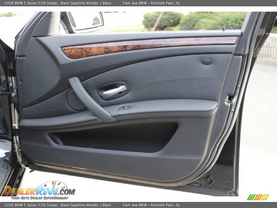 2008 BMW 5 Series 528i Sedan Black Sapphire Metallic / Black Photo #24