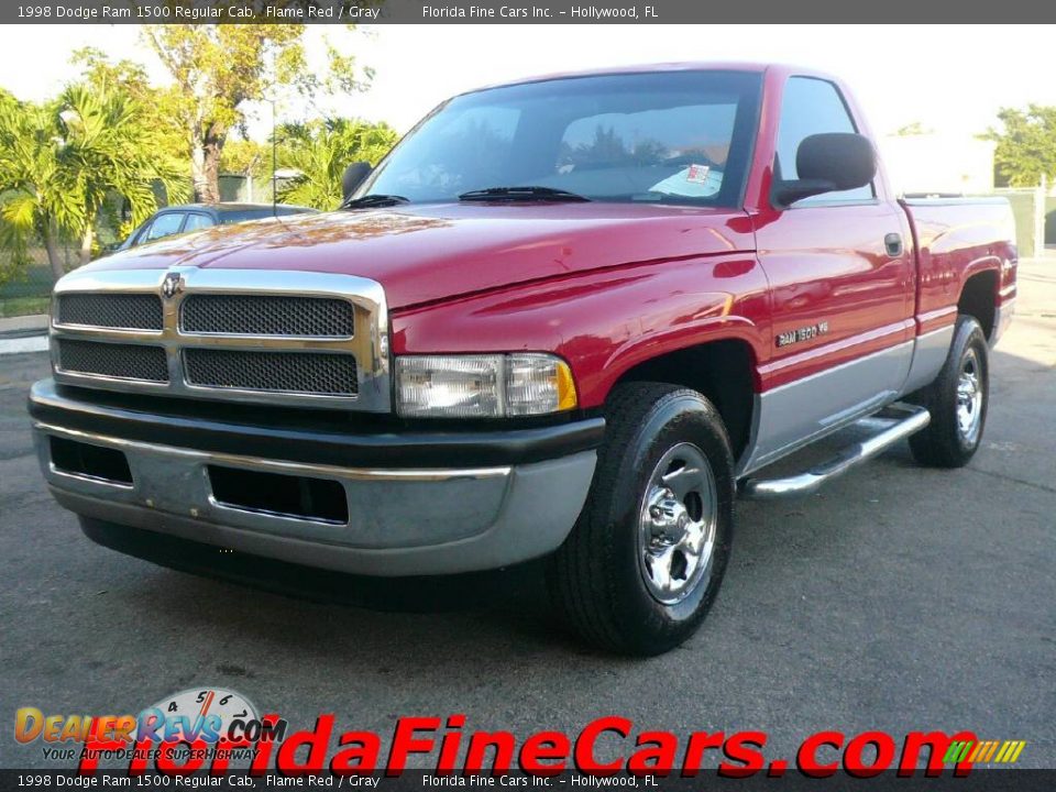 1998 Dodge Ram 1500 Regular Cab Flame Red / Gray Photo #1