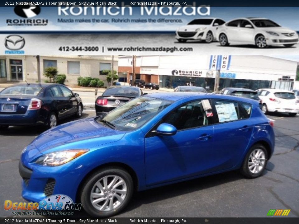 2012 Mazda MAZDA3 i Touring 5 Door Sky Blue Mica / Black Photo #1