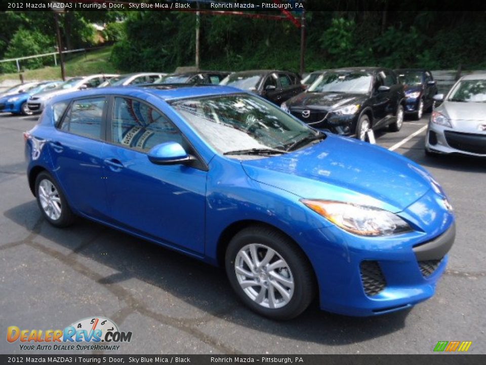 2012 Mazda MAZDA3 i Touring 5 Door Sky Blue Mica / Black Photo #7