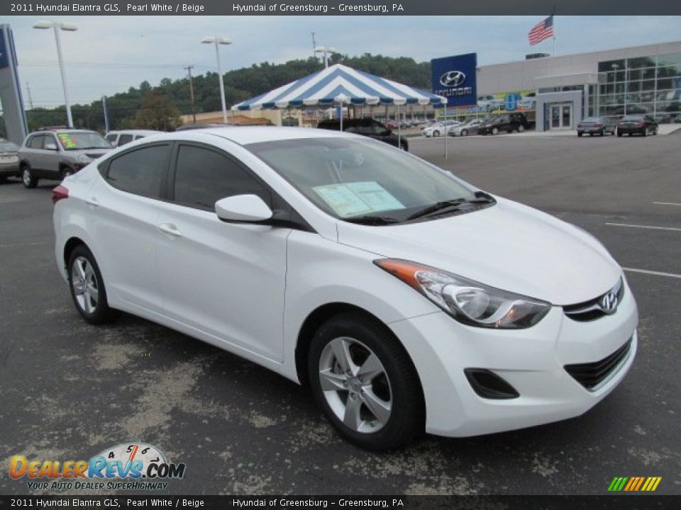 2011 Hyundai Elantra GLS Pearl White / Beige Photo #1