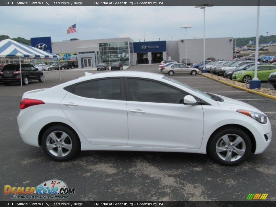 2011 Hyundai Elantra GLS Pearl White / Beige Photo #2