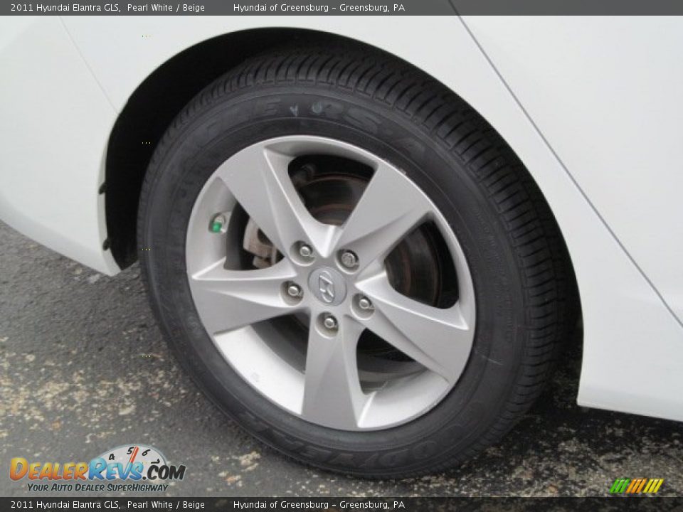 2011 Hyundai Elantra GLS Pearl White / Beige Photo #3