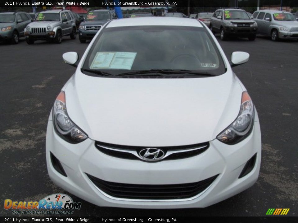 2011 Hyundai Elantra GLS Pearl White / Beige Photo #4